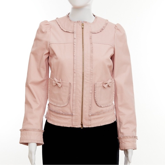 VALENTINO pink leather jacket / approx XS/S - Picture 1 of 8